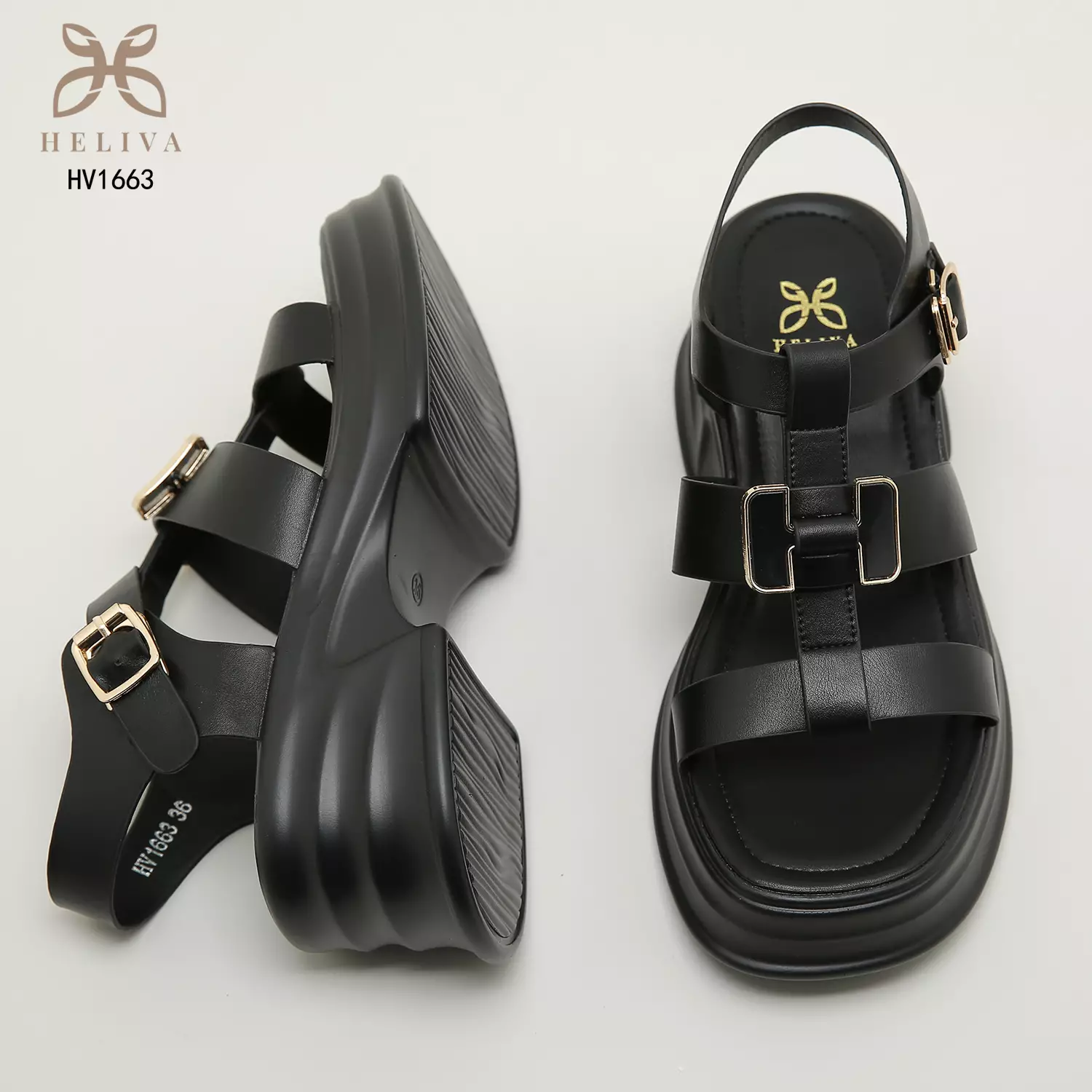 Heliva Pamela Platfrom Heels Rope Detailed Sol 6cm