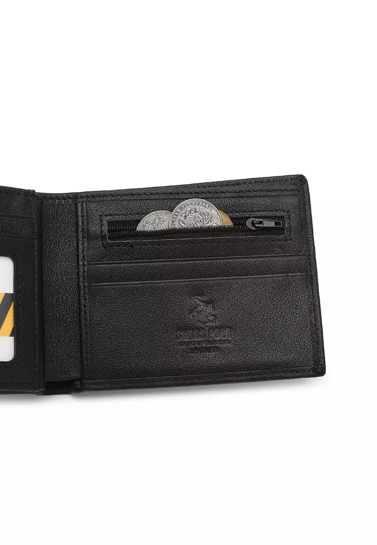 Men's Genuine Leather RFID Blocking Fortune Wallet - Black