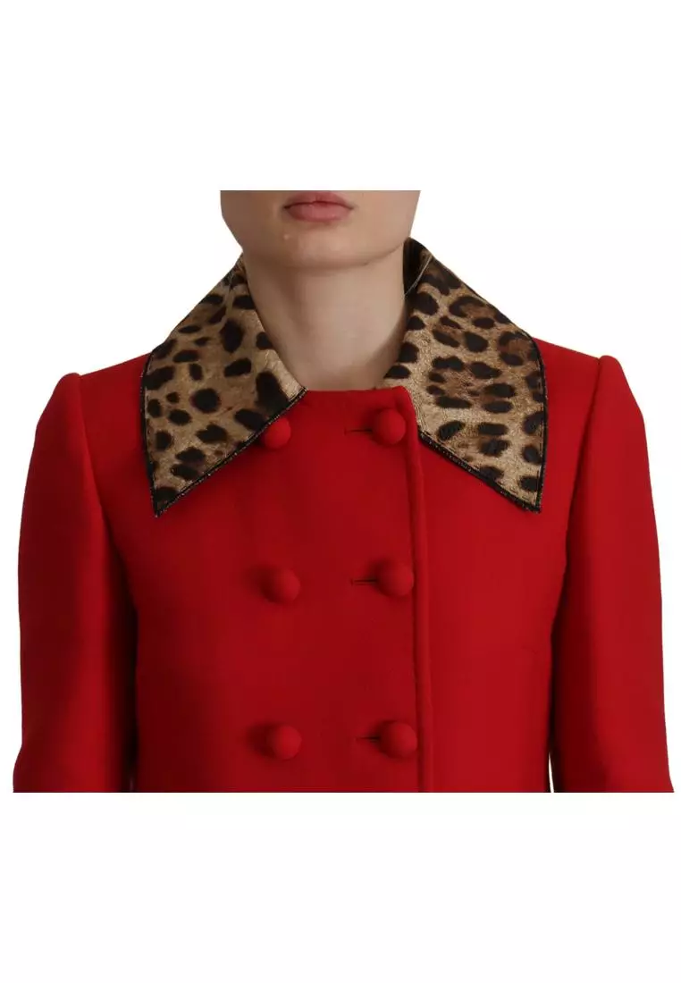 DOLCE&GABBANA　コート Buy Dolce & Gabbana Wool Coat Leopard Trim Model 3317 2025 Online