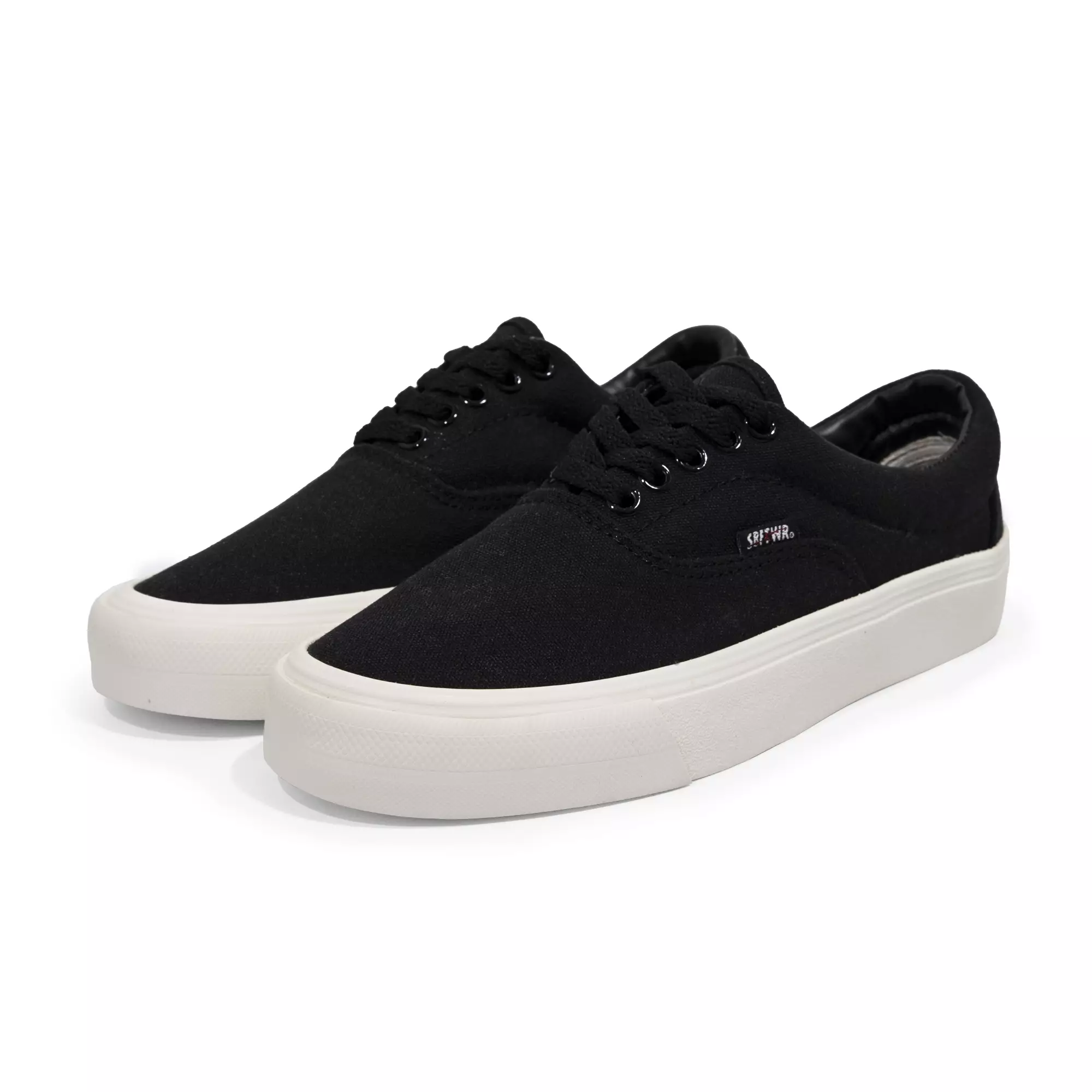 SABA Sykes All Black White - Sepatu Sneakers Casual Pria Wanita