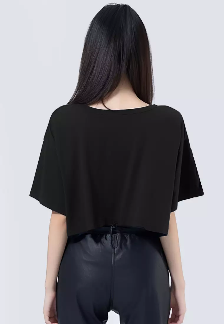 LTH03 Crop Top OLC Wanita "im possible" hitam