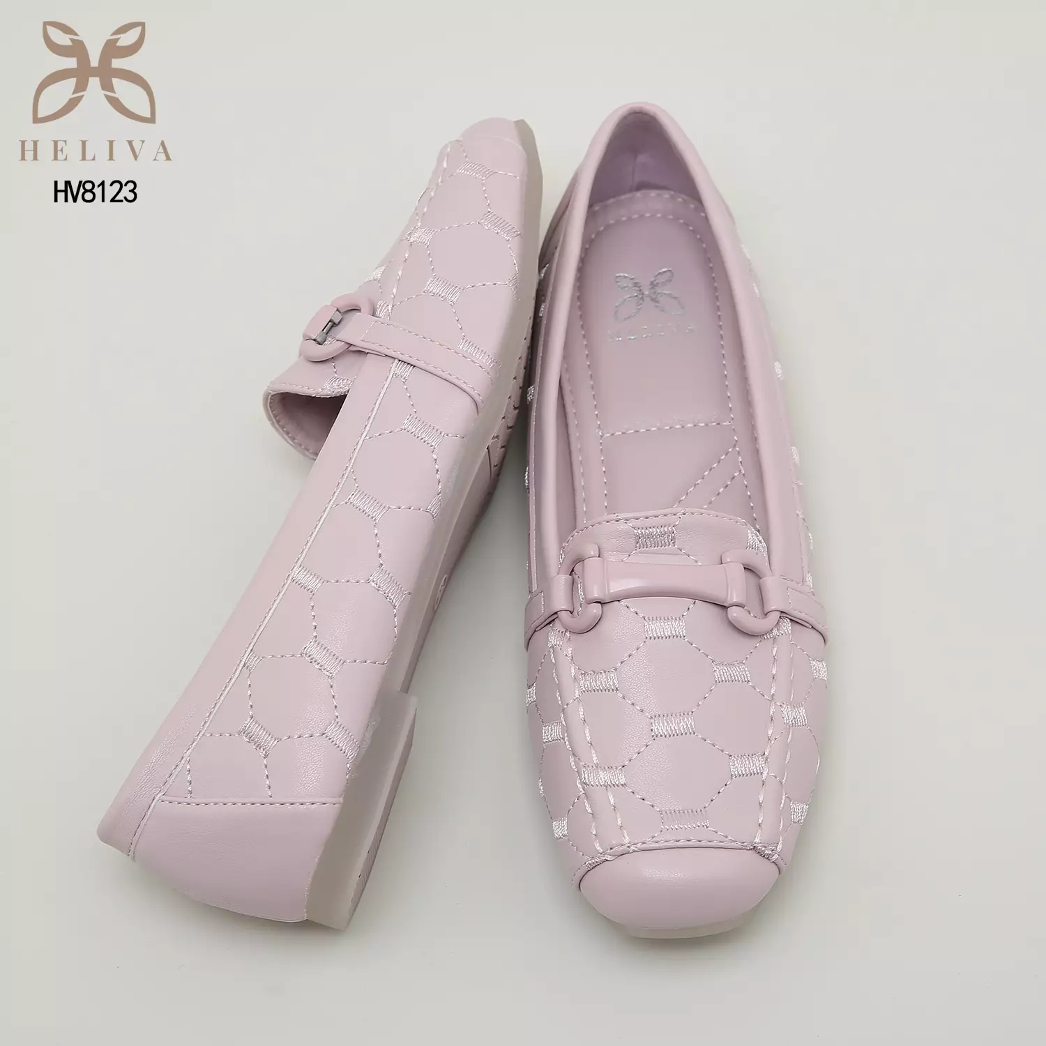 Heliva Abby Sepatu Loafers Slip On Monogram Horsebit