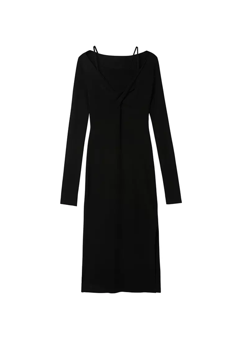 JNBY Women's Slim V-Neck Knit Dress