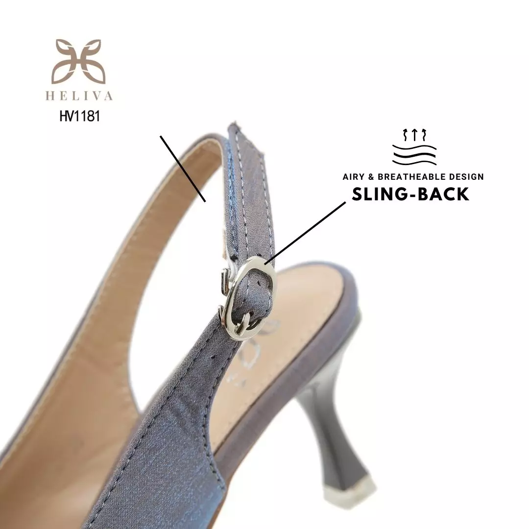 Heliva Vienna High Heels Shimmer Sling Back Bow Accessories Sol 6.5cm HV1181