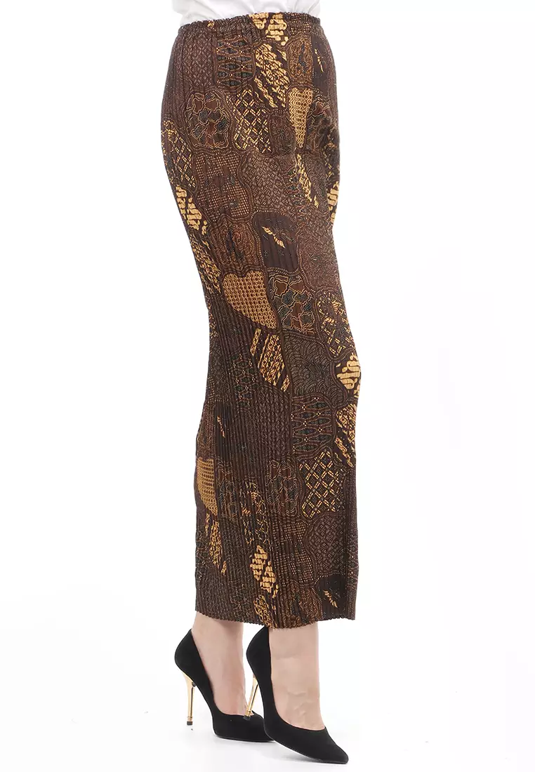 Rok Plisket Motif Batik Bawahan Wanita Design Casual - Sekar Jagat