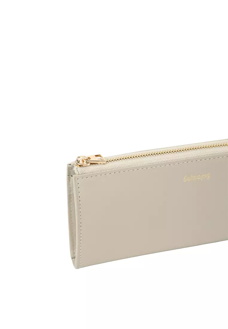 L-Zip Long Wallet - Beige
