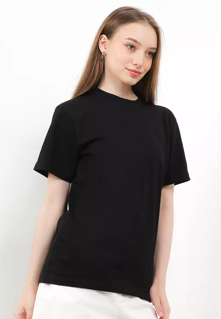 OSSU x Deesummer Plain Basic Black Tshirt