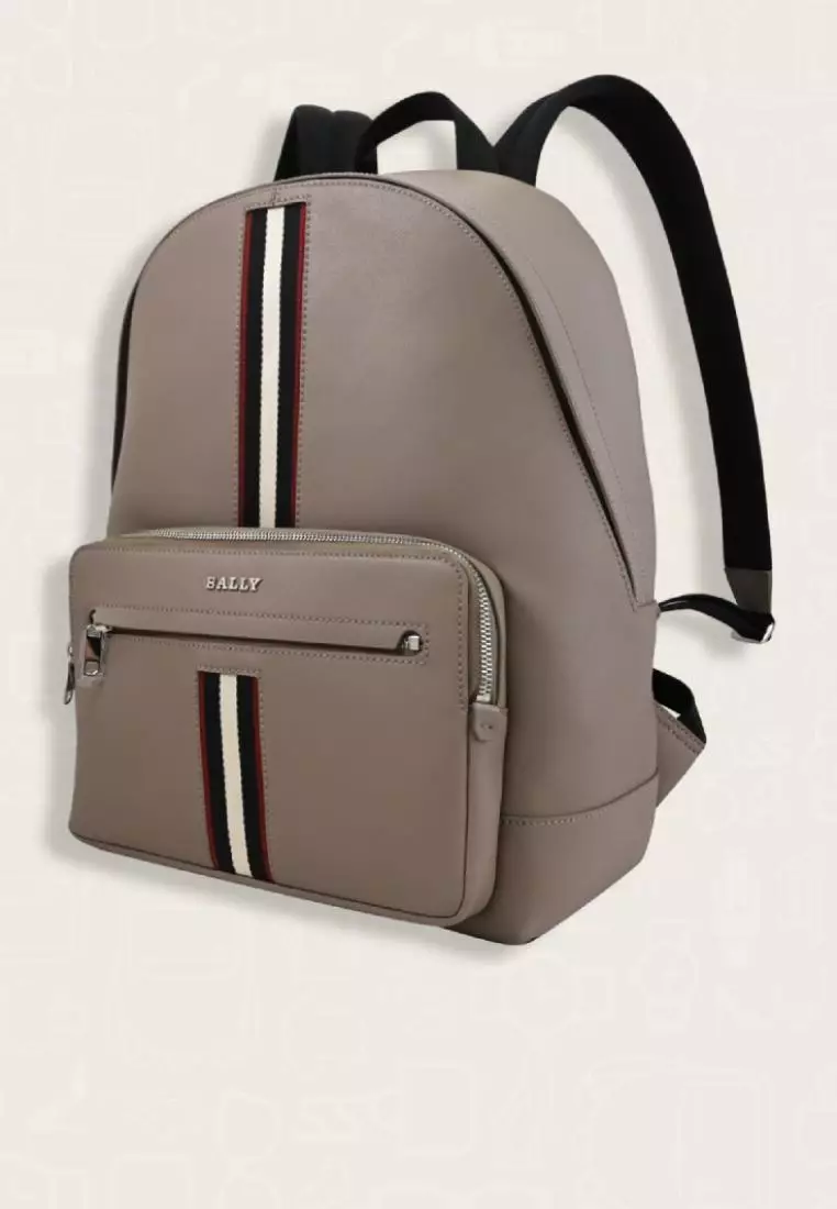 Bally Harys Leather Backpack In Canapa Brown