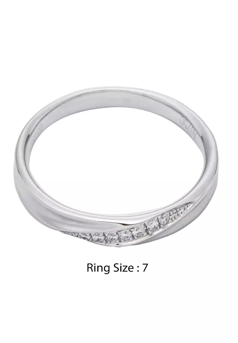 LITZ 18K White Gold  Diamond Ring YM-BRJ0040A-W