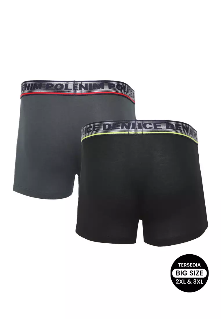 POLICE Celana Dalam Boxer Cotton Spandex Premium Pria Big Size