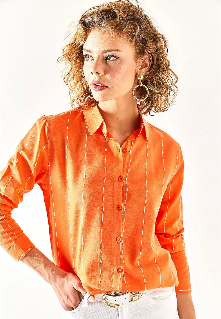 Stitch Detail Linen Shirt