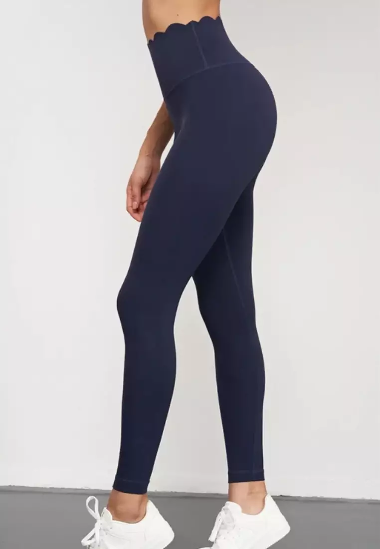 Tiana Scallop High-Waist Leggings – Sculpting Yoga Pants for Women