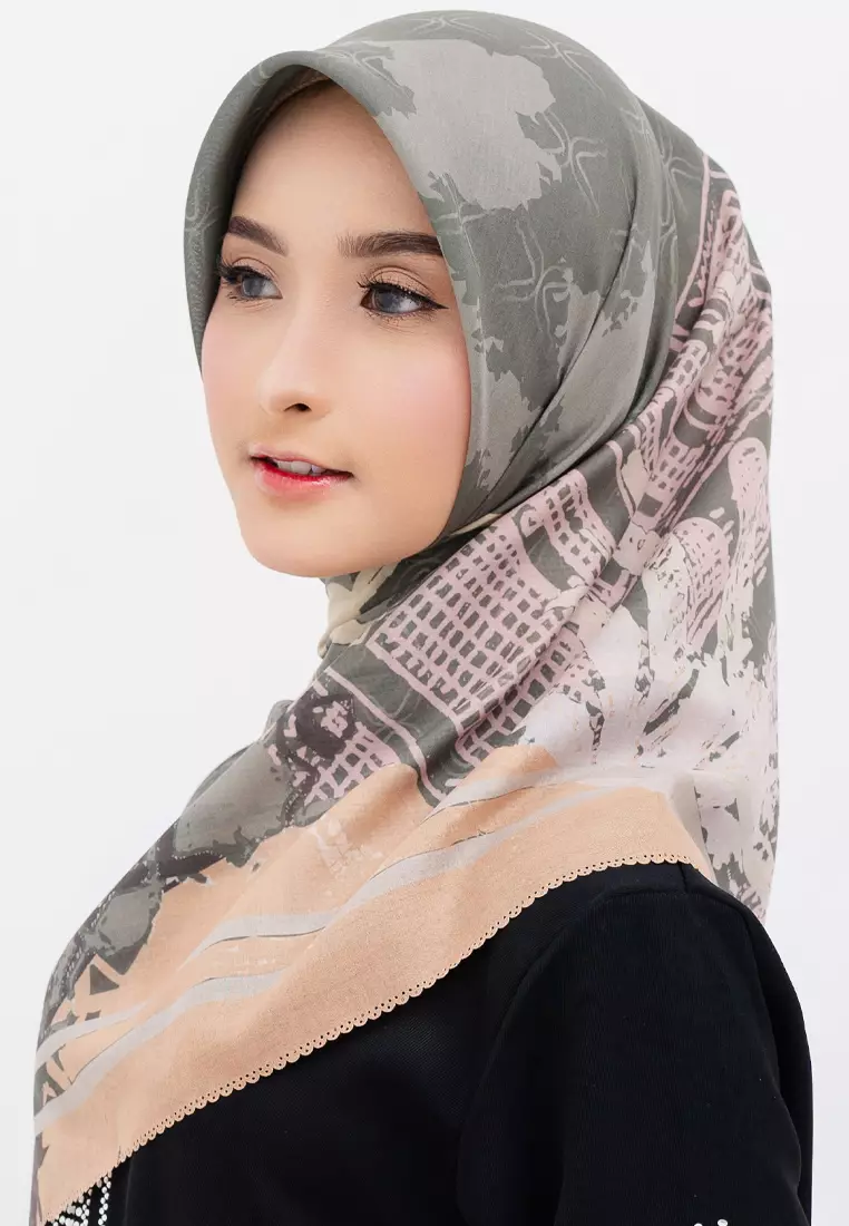 Berkah Signature Square Voile Scarf Hijab Premium Wanita Soft Green