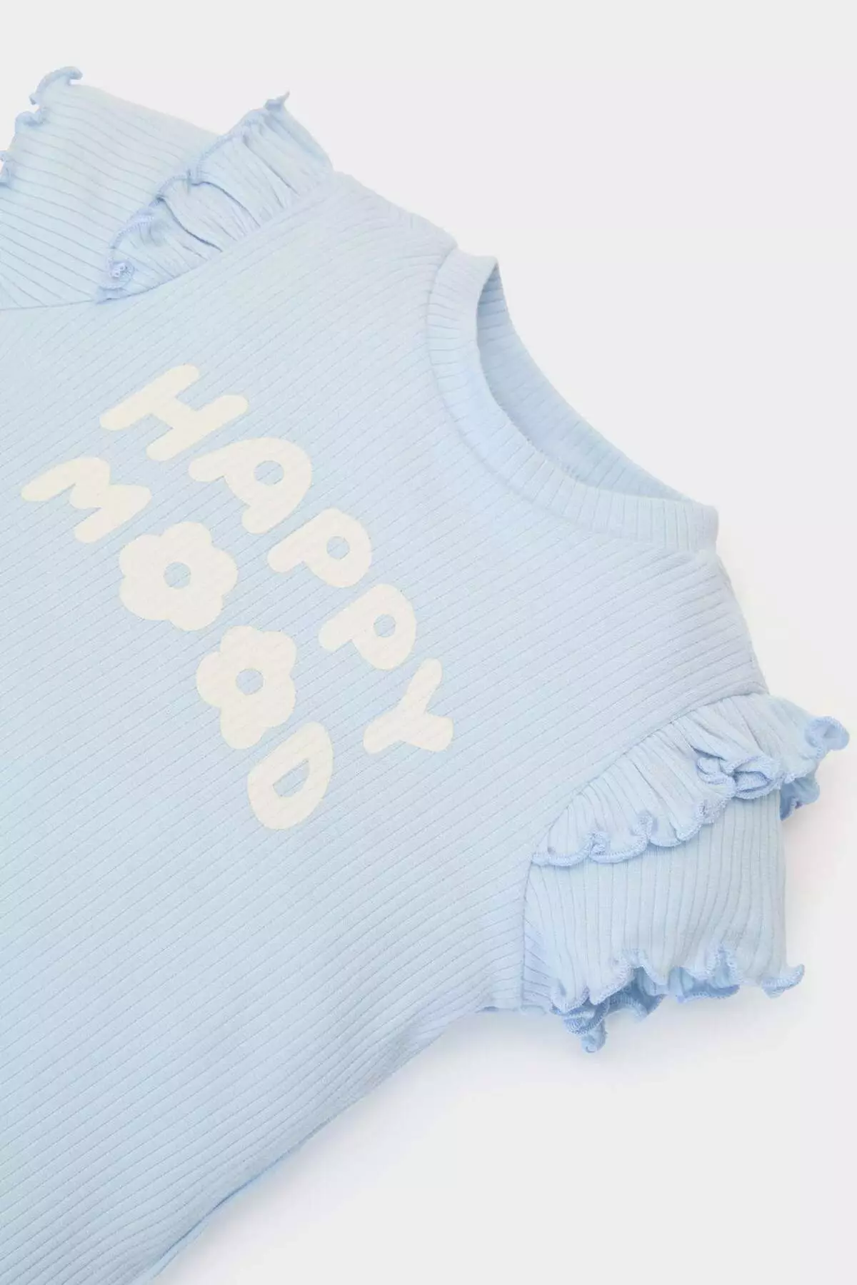 Baby Girl 2 Piece Set Printed Short Sleeve Ribbed Camisole T-Shirt Elastic Waist Bottom A0457A525Sm