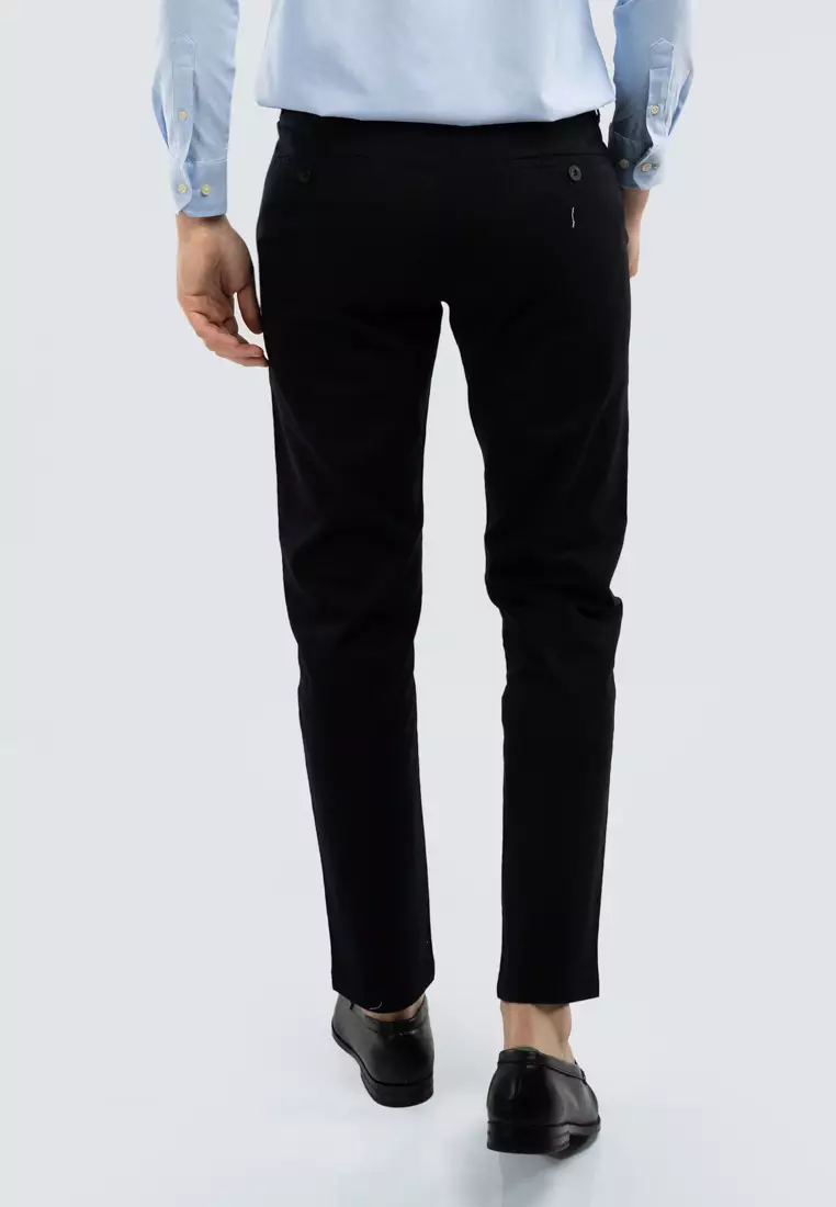 Polo Haus - Men’s Cotton Mix Regular Fit Flat Front Cotton Pant