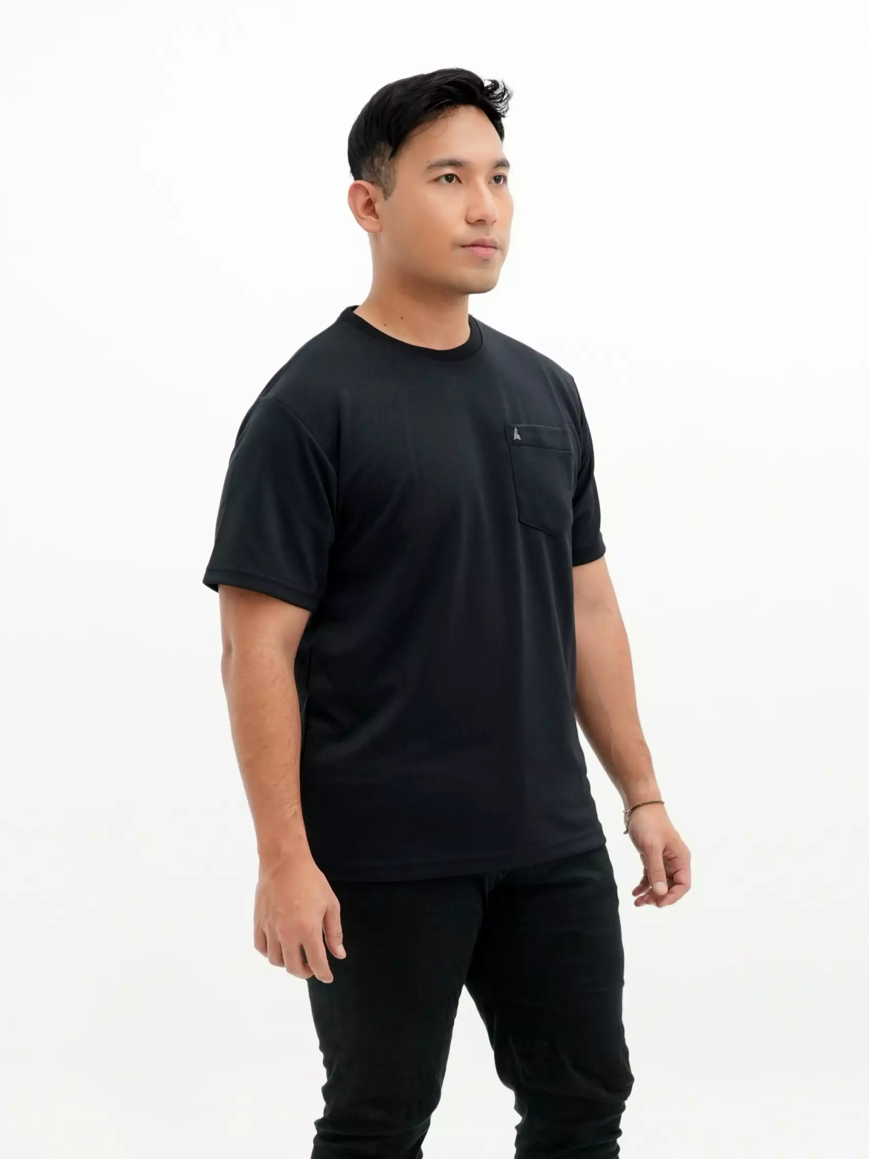 T-Shirt Scuba Hitam Kantong 3454