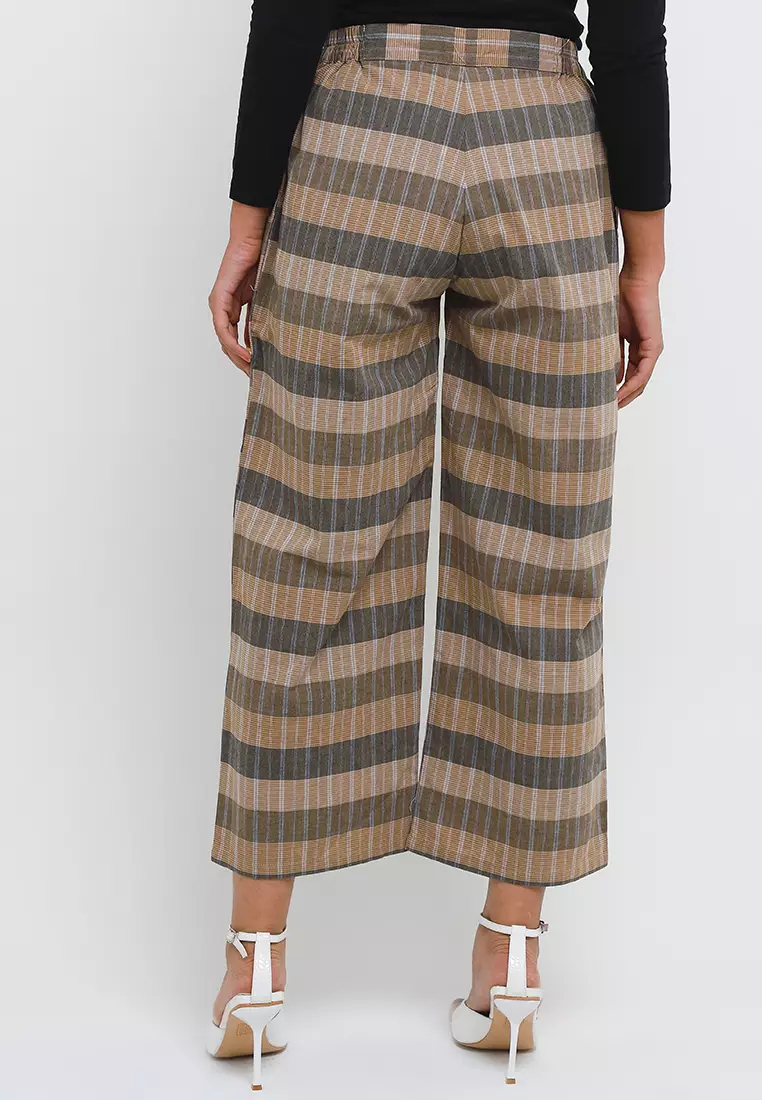 MFMW Zettira Celana Panjang Kotak Coklat
