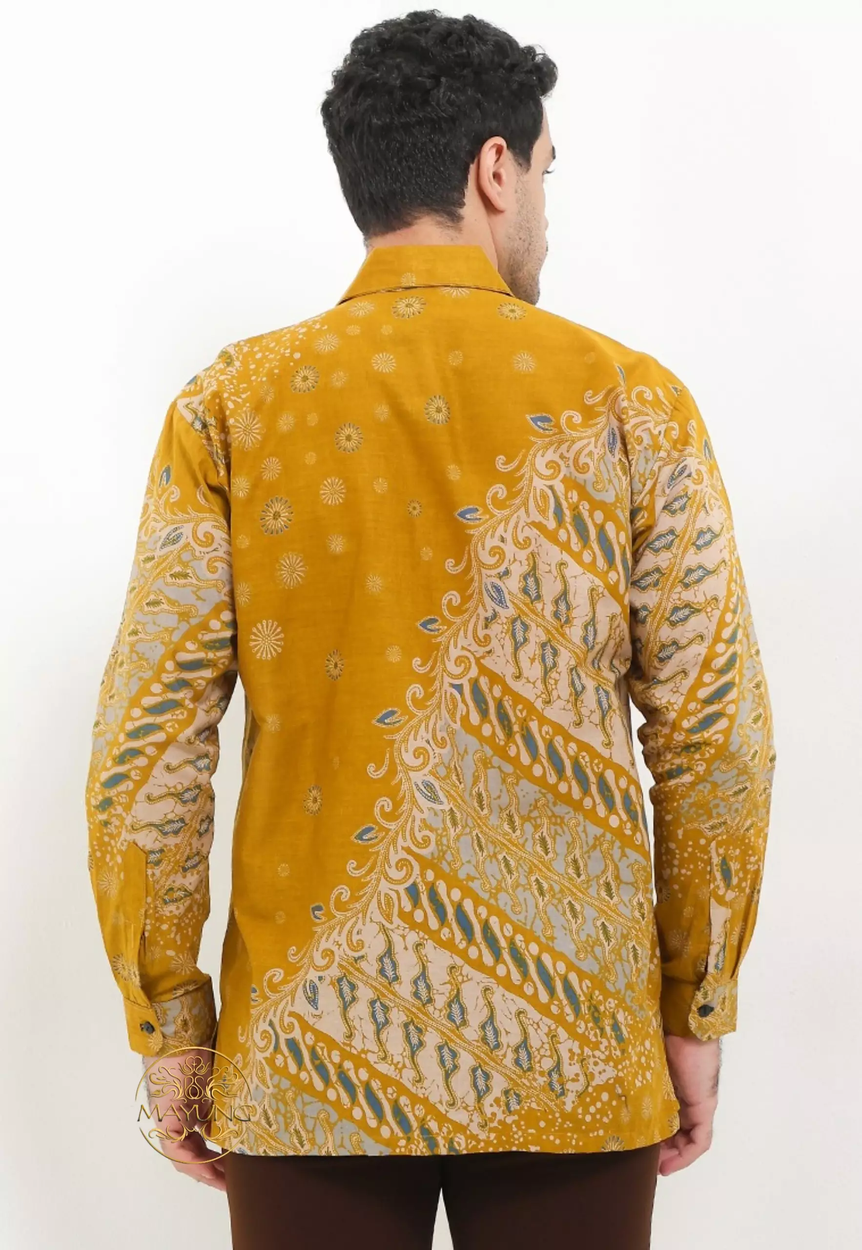 Jual Batik Mayung Vrawijaya Kuning Kemeja Batik Pria Premium Lengan ...