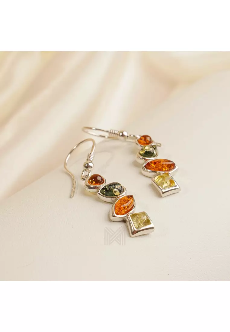 Buy Millenne MILLENNE Multifaceted Baltic Amber Rhytymic Silver