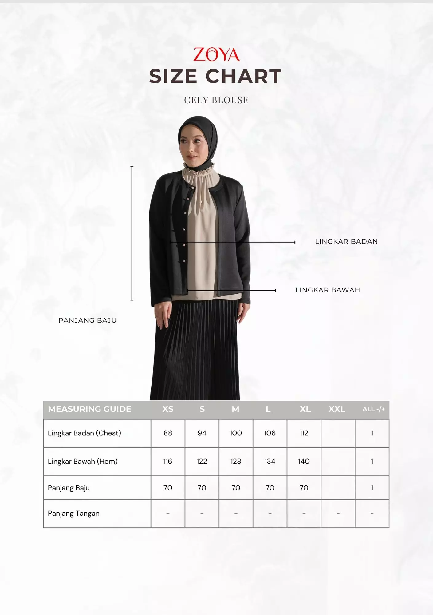 CELY Blouse Sleeveless Black - Atasan Wanita Wudhu Friendly - Bahan Soft Polyester