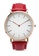 NUVEAU red Round Face Gold White/Red Strap Watch NU245AC74LNHMY_1