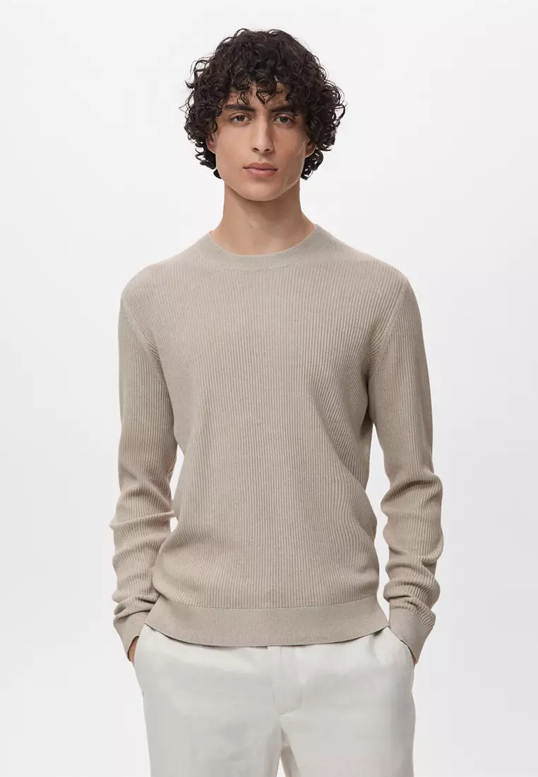 Fine Rib-Knit Cotton Sweater