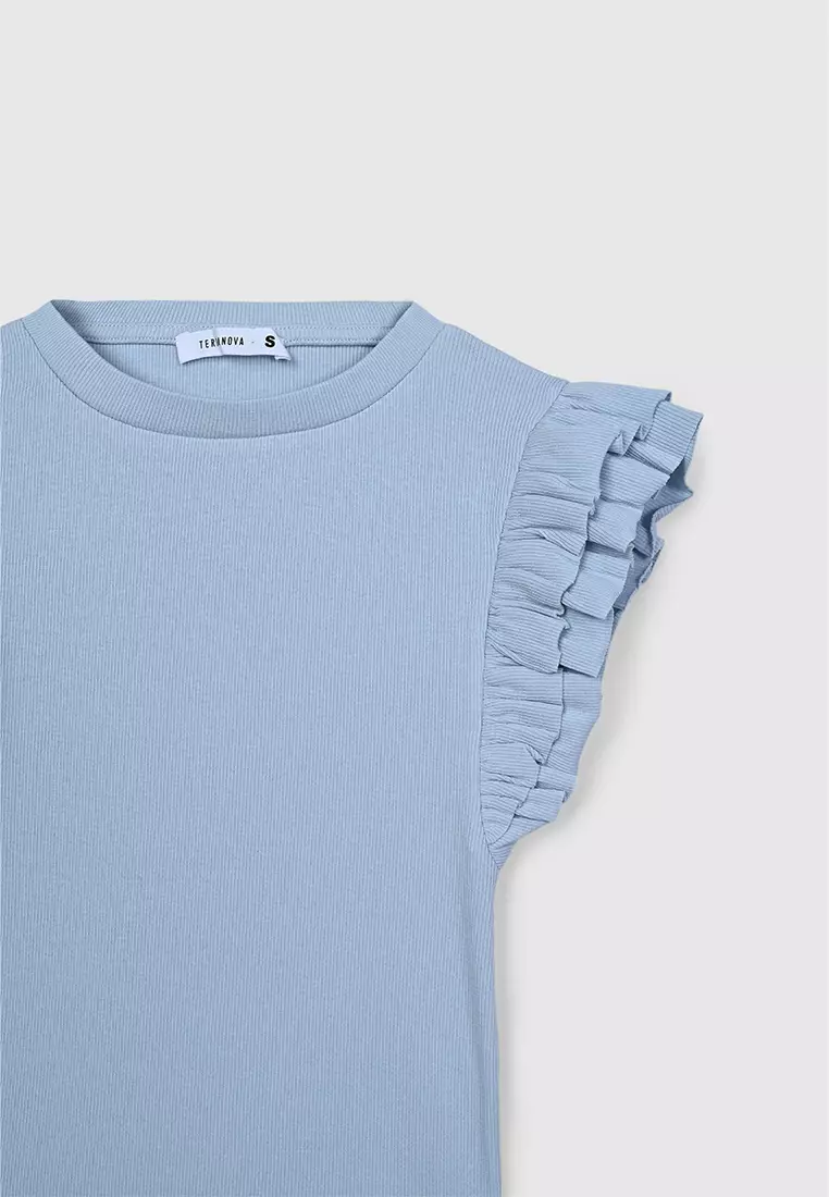 Woman Ruffled Sleeves T-Shirt