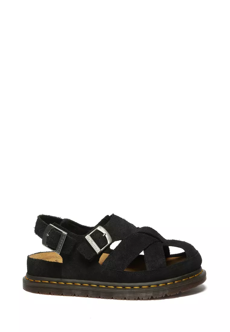 Discount on Dr. Martens  shoes - SKU: Archive Plush Suede Fisherman Black Sandals Men