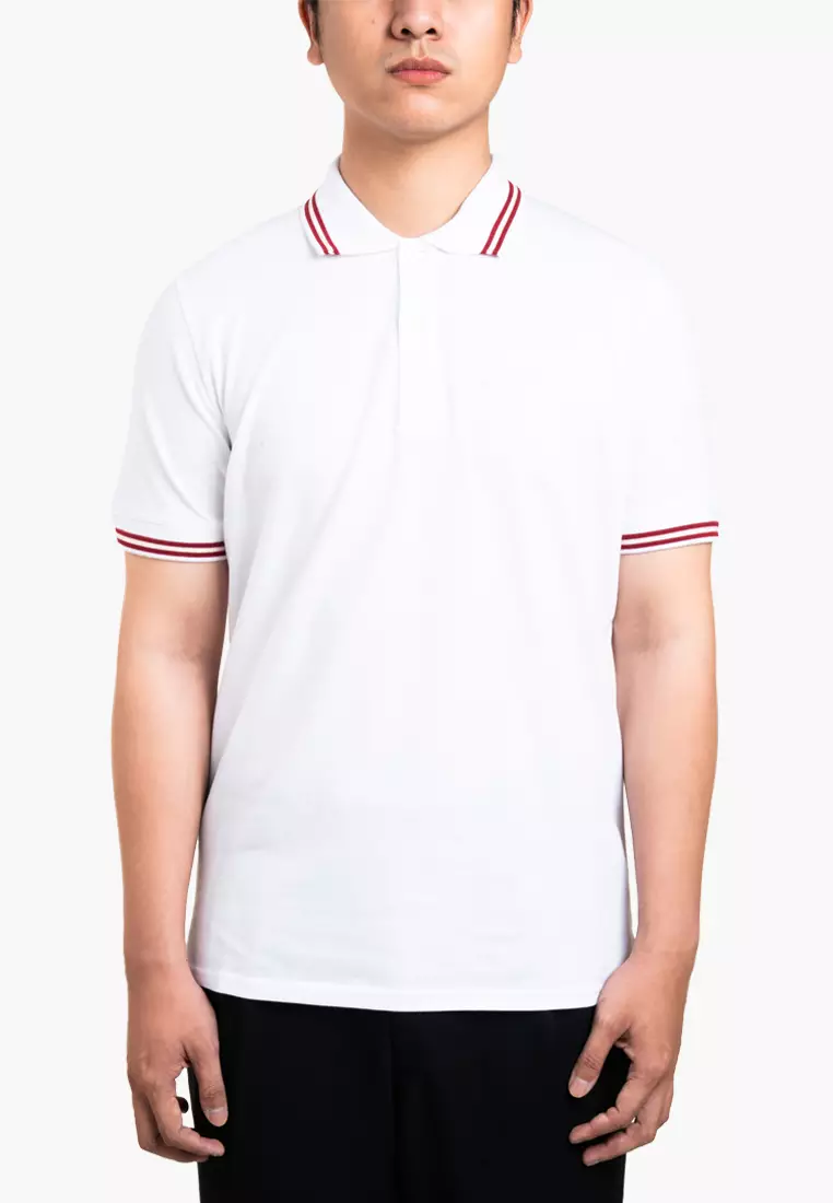 Bally Signature Stripe Polo - White