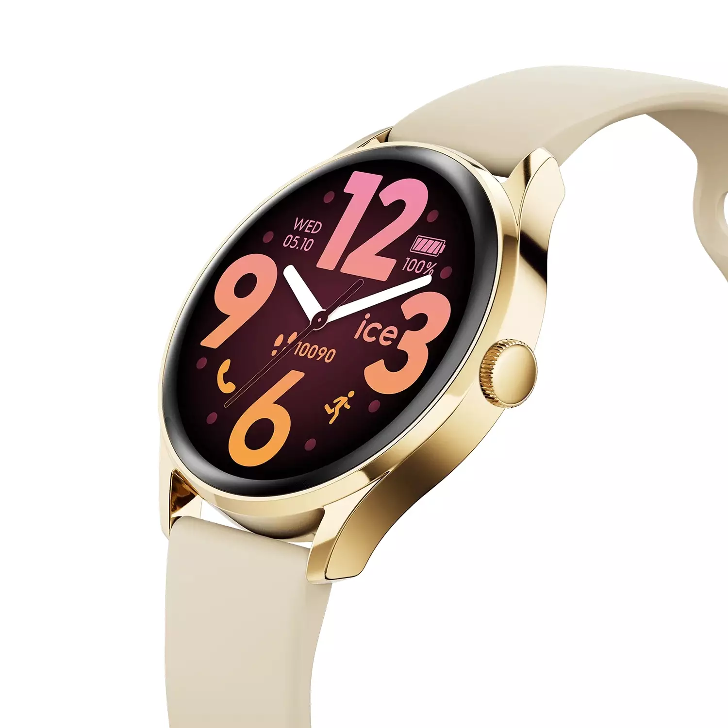 ICE Smart Watch 3.0 round AMOLED 1.20 - Gold Beige 39mm | Bluetooth | GPS | Fitness Tracker [025115]
