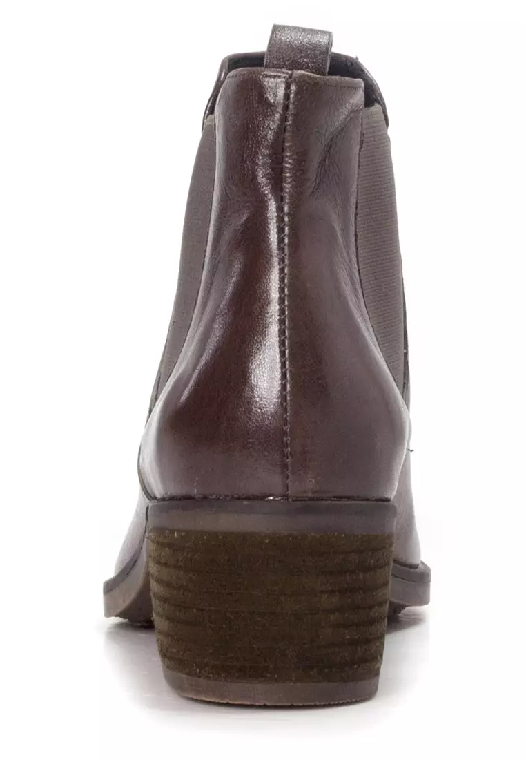 Amaztep Nappa Leather Ankle Heel Boots