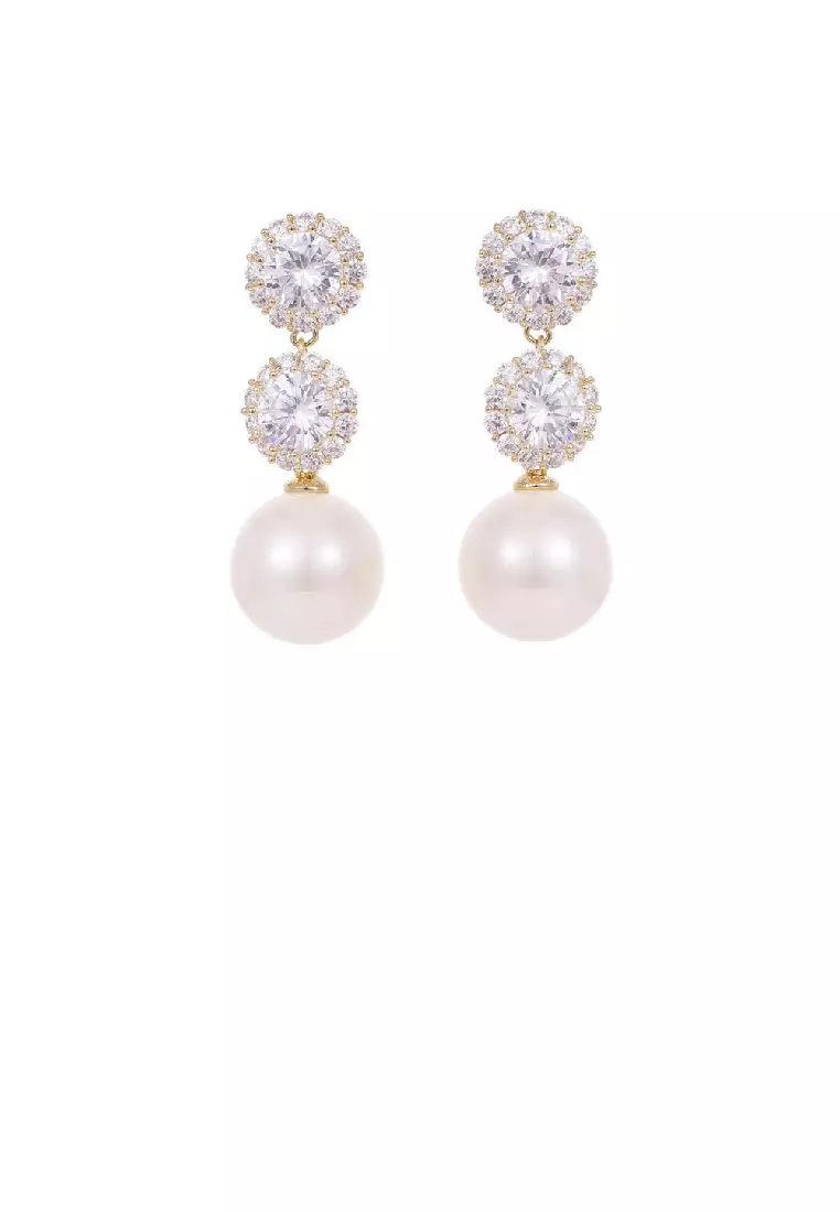 Geometric on sale pearl earrings