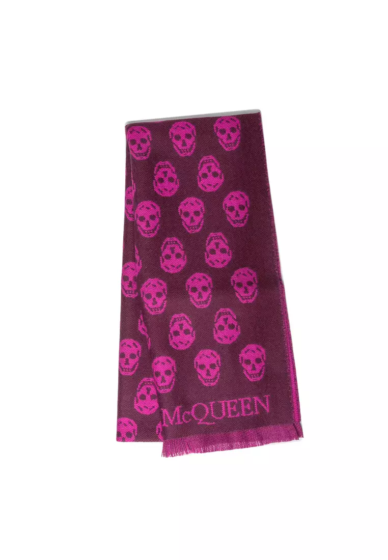 Alexander mcqueen purple skull scarf sale