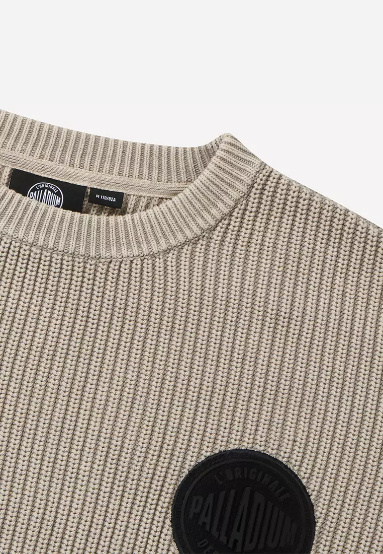 男裝 PALLADIUM LOGO 寬鬆落肩全棉針織毛衣