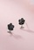 ZITIQUE black and silver Women's Black Plum Blossom Earrings - Silver 786CAAC21F1737GS_3