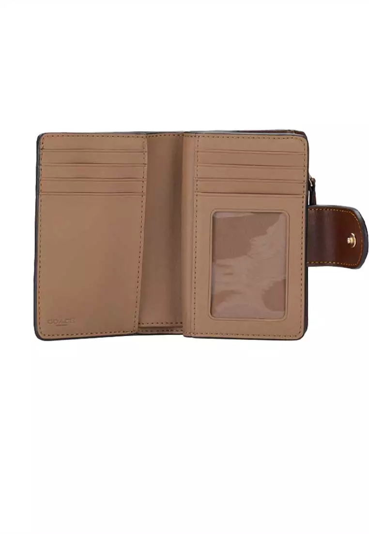 Medium Corner Zip Wallet In Signature Canvas Tan/Brown CW786