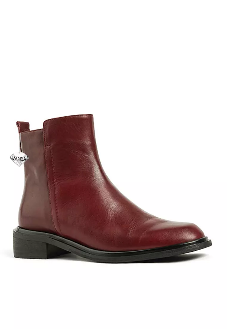 Discount on Twenty Eight Shoes  shoes - SKU: VANSA Top Layer Cowhide Round Toe Boots VSW-B-3383