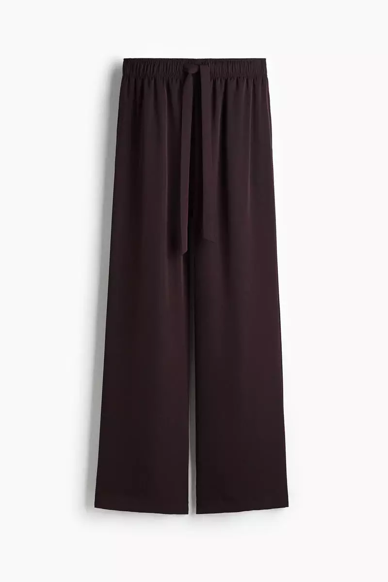 Drawstring twill trousers