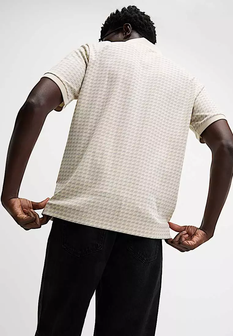 Pure Cotton Houndstooth Polo Shirt