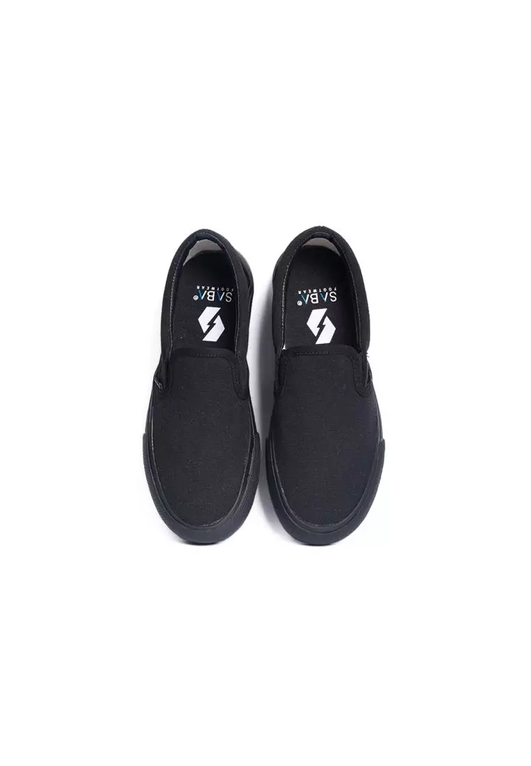 Saba Vintage Slip On All Black