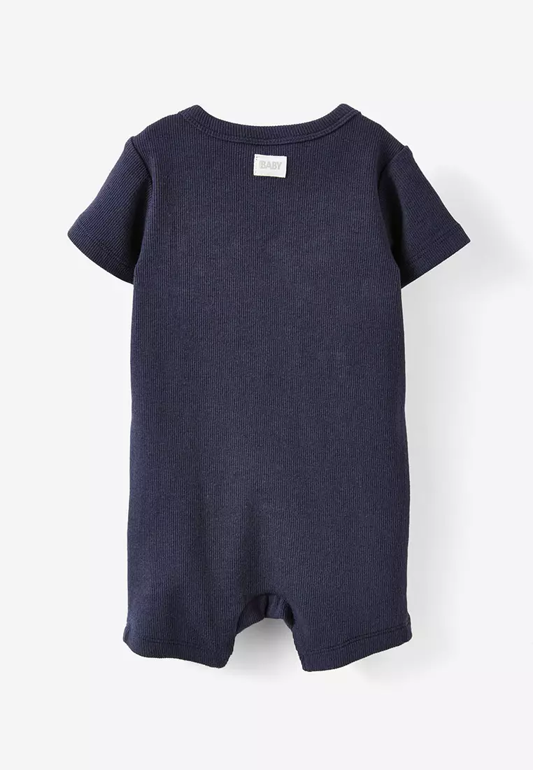 The Short Sleeve Zip Romper