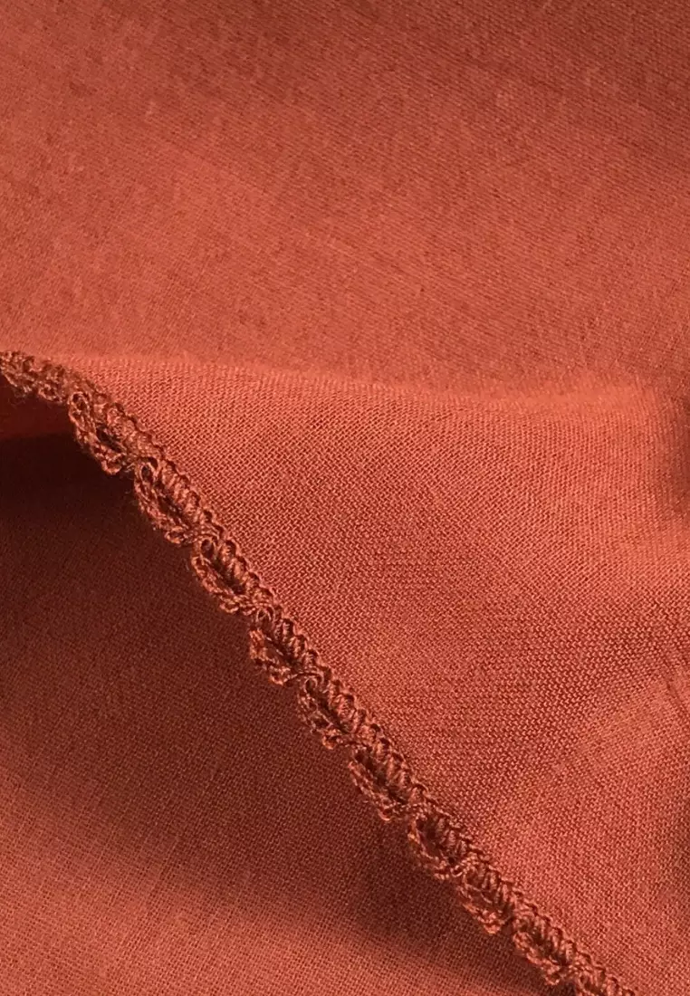 Embroidery Signature Shawl Brick