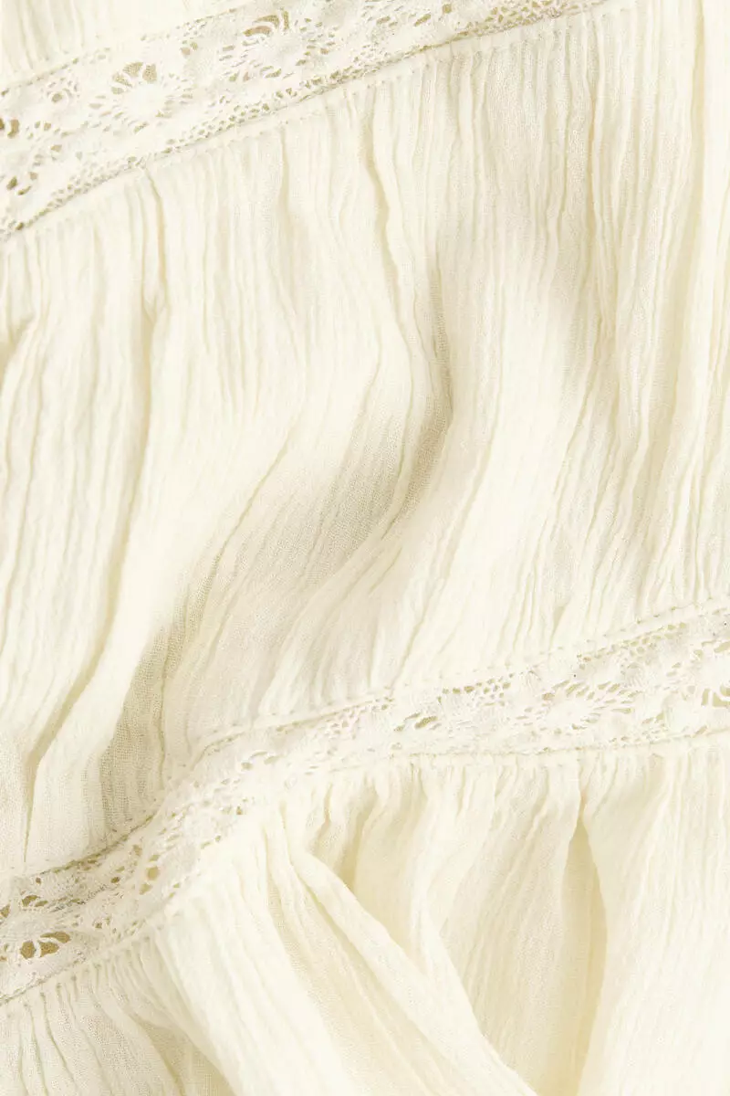 Lace-detail cotton pyjamas