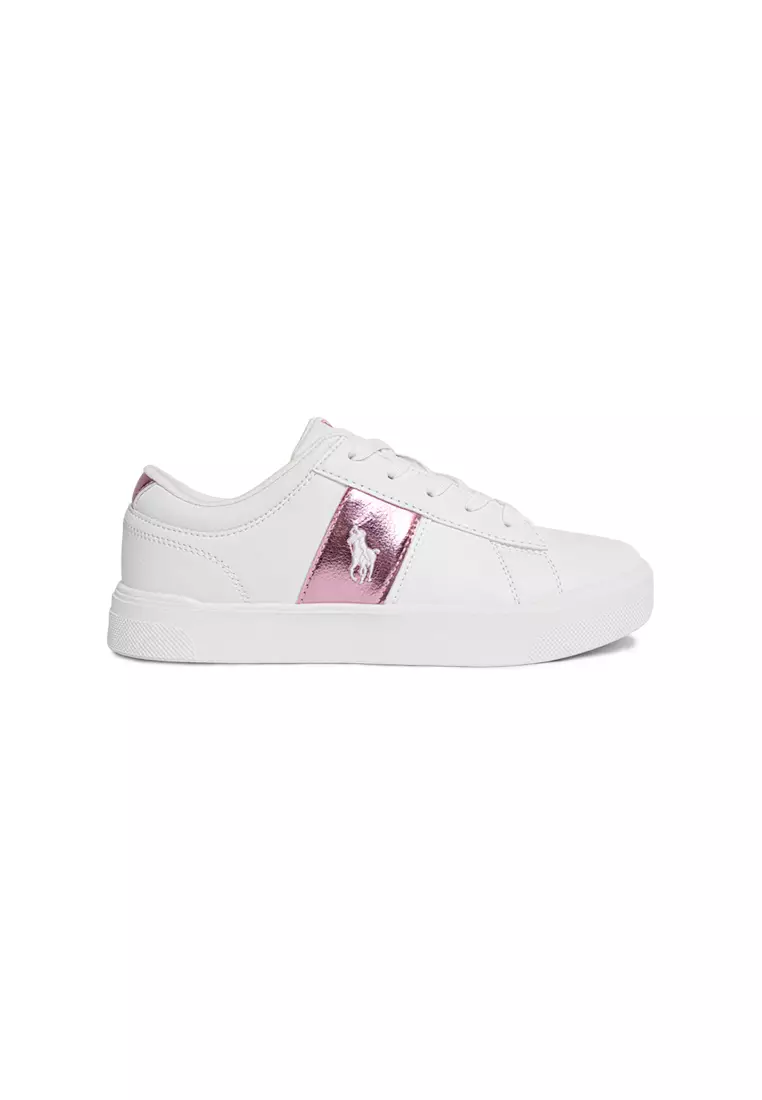 Discount on Polo Ralph Lauren  shoes - SKU: Frazier Sneaker - White/Light Pink (244565)
