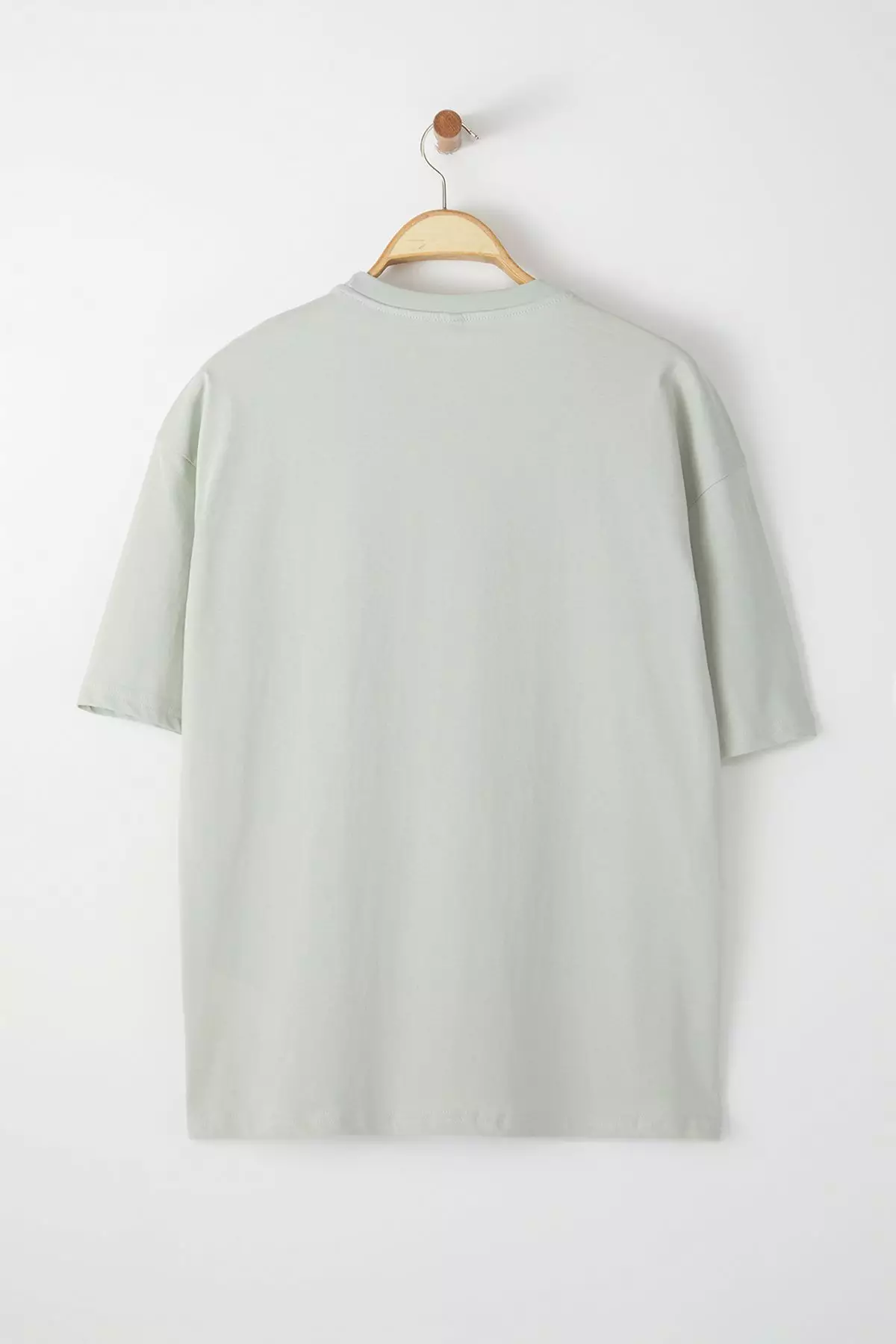 Wide Cut Short Sleeve Dinosaur Embroidered T-Shirt