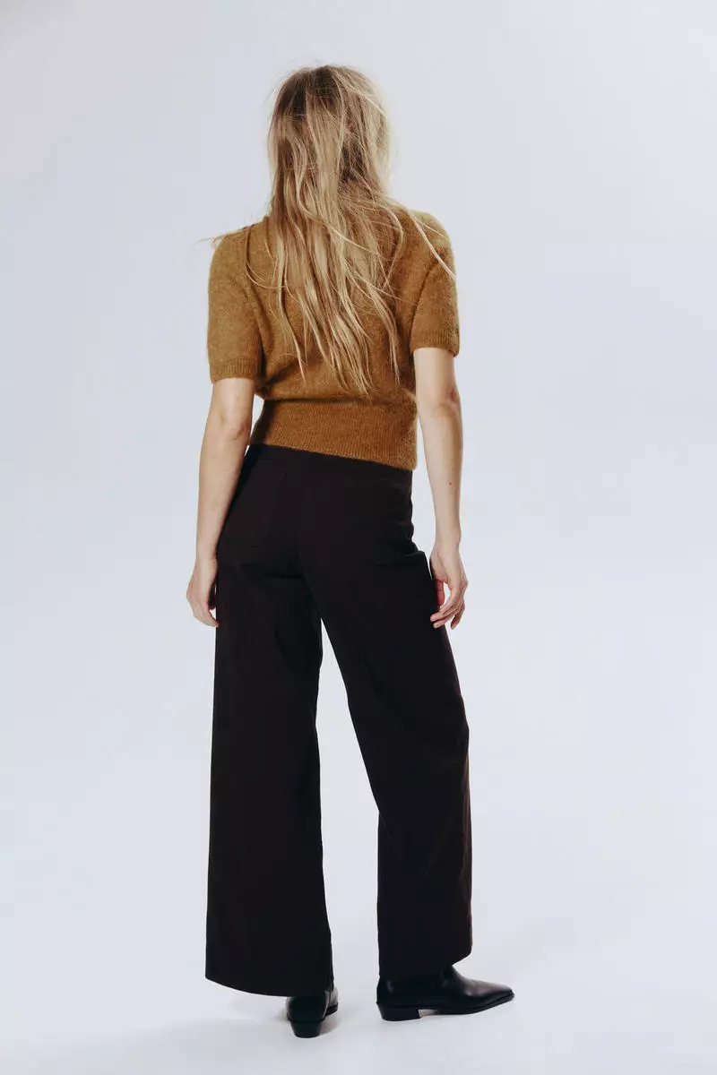 Wide twill trousers