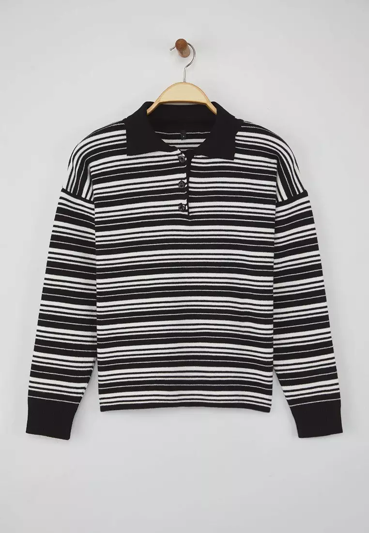 Premium/Special Yarn Polo Neck Knit Sweater