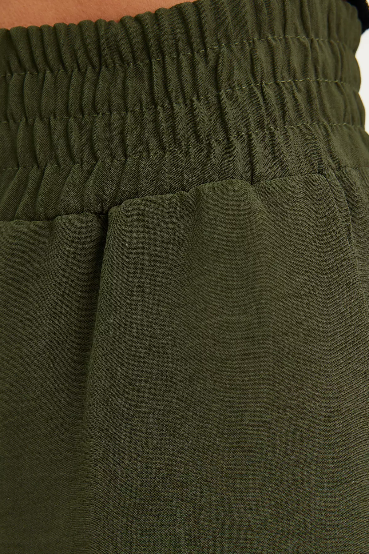 Wide Leg Elastic Waist Trousers