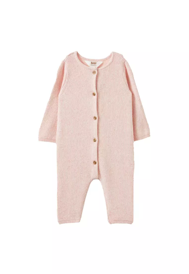 Organic Knit Long Sleeves Romper