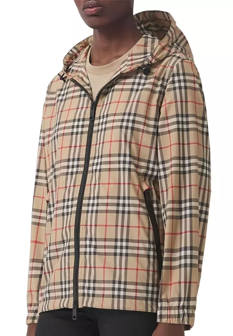 Buy BURBERRY Vintage Check Windbreaker in Archive Beige 2025